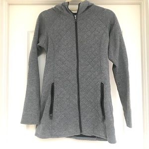 Columbia Grey Quilted Zipped Jacket w/ Hood Size S